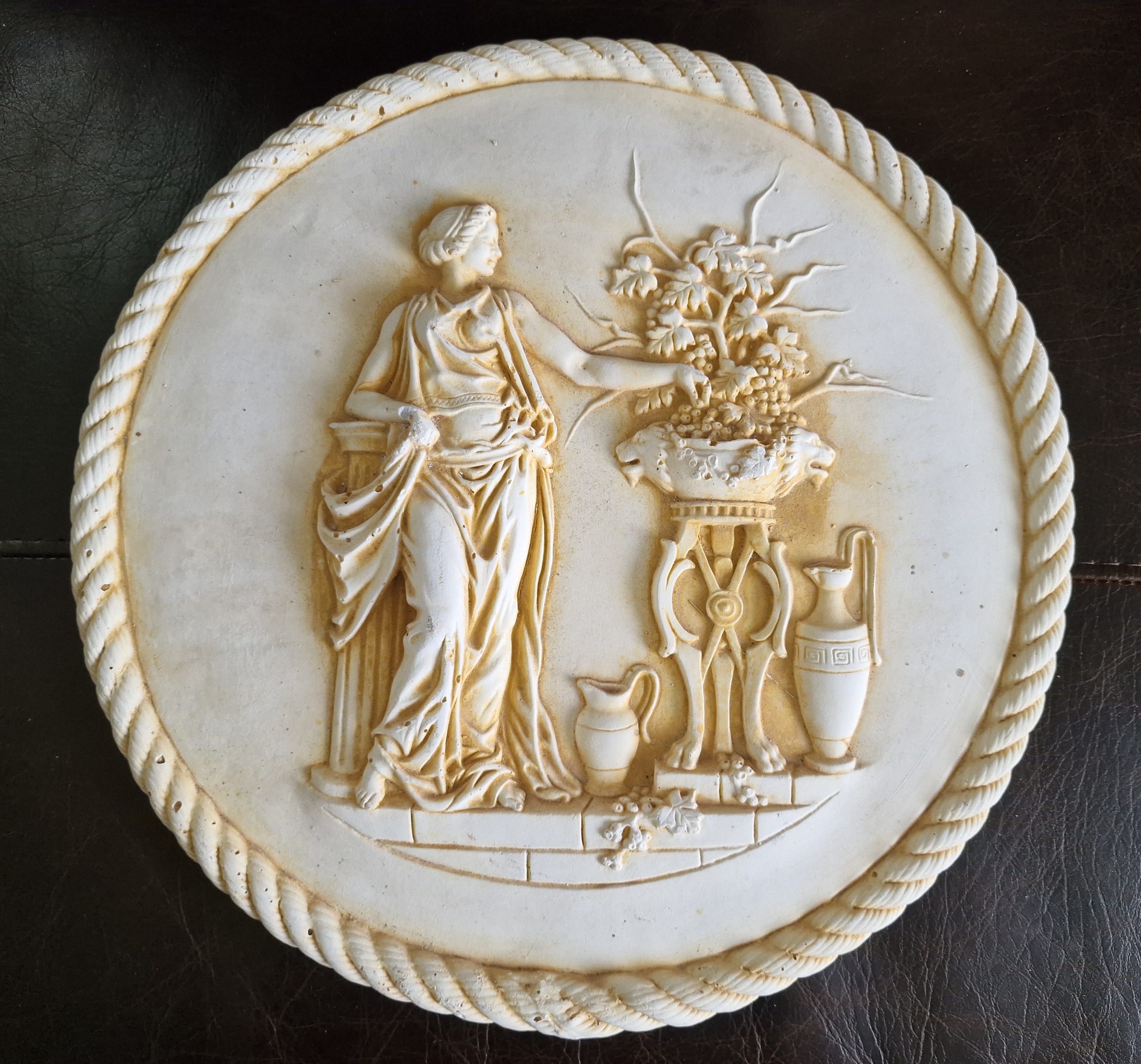 Vintage Neoclassical Plaster Wall Plaque